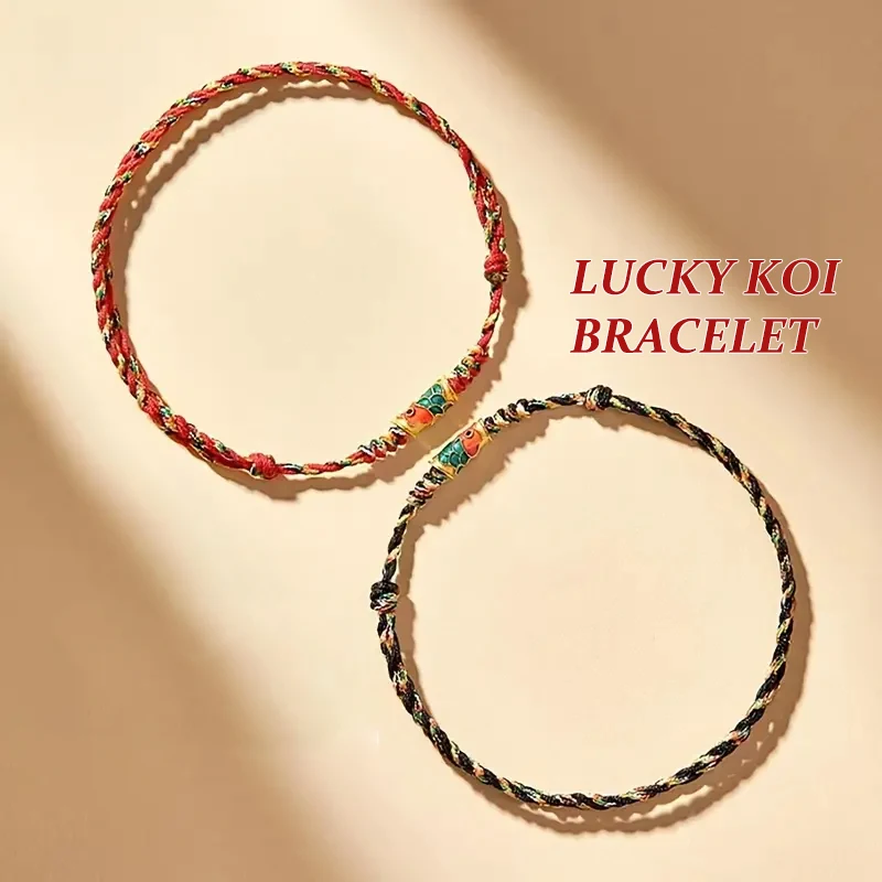 수제 매듭 레드 블랙 스트링 행운의 팔찌, 조정 가능한 팔찌, 커플 및 가장 친한 친구를 위한 완벽한 선물 