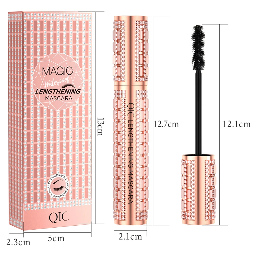 Waterproof 4D Diamond Shine Volume Curl Mascara Luxury Style Smudge-proof Eye Makeup for All Skin Types Eye Cosmetics