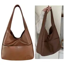 Women Vintage Hobo Bag Casual PU Leather Shoulder Bag Large Capacity Satchel Armpit Bag Soft Underarm Bag Fall Winter Bag