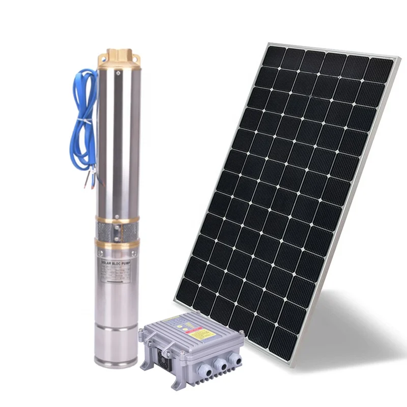 

24V 3 Inches 200W Multistage Impellers Deep Well Borehole Submersible Solar Water Pump For Agriculture With Solar Panels