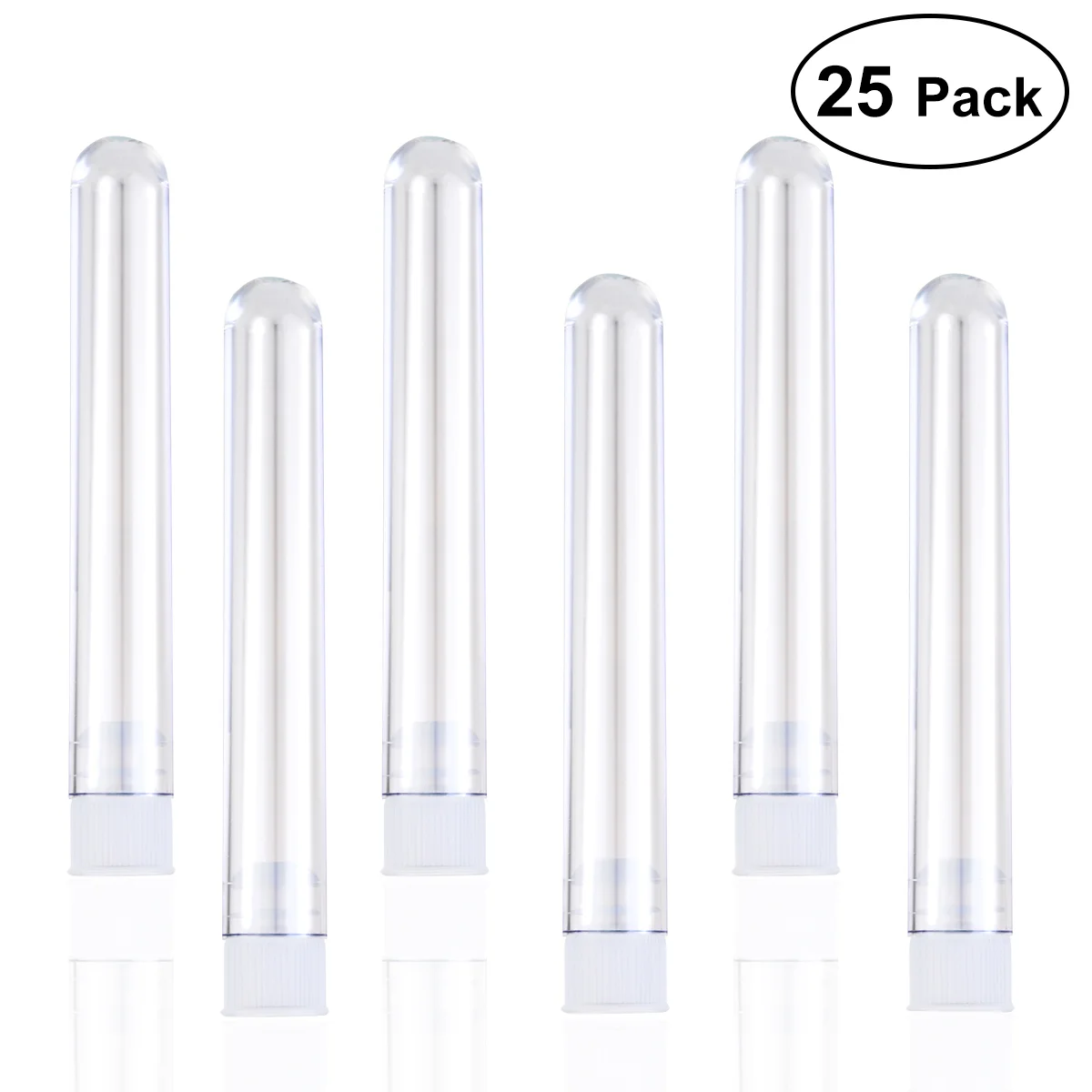 25pcs 5ml Plastic Sample Test Tubes Gift Tubes with Caps (Transparent) Sample tubes Plastic test tubes