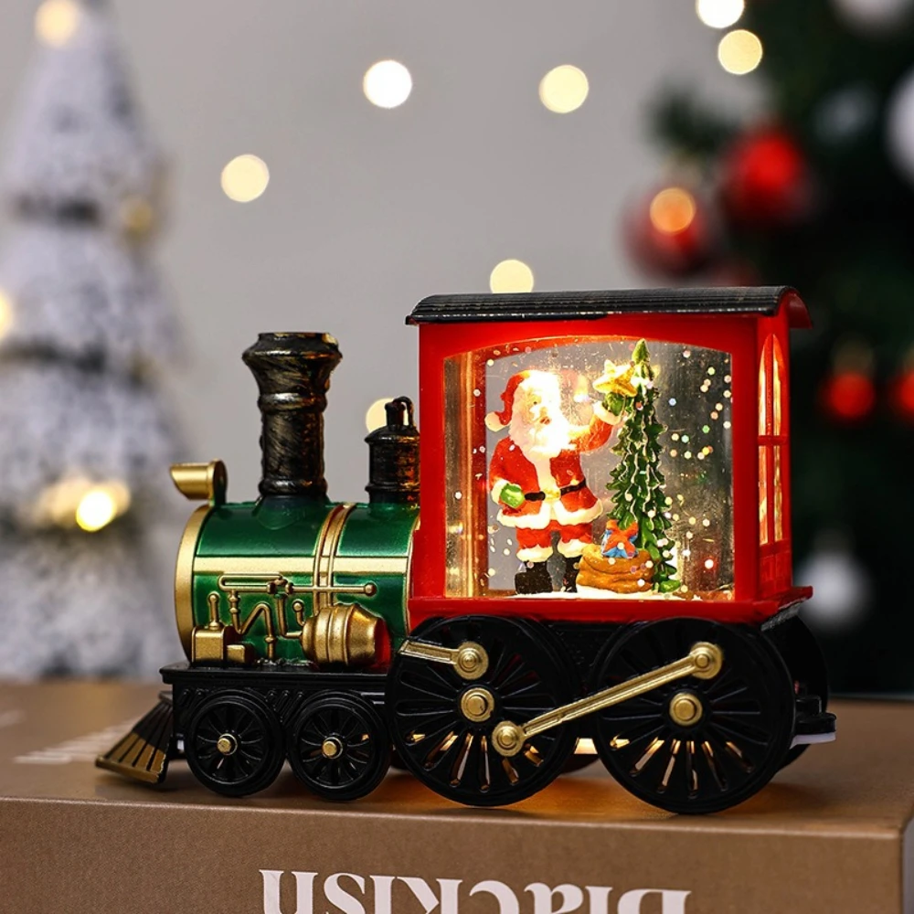 

Christmas LED Night Light Vintage Train Christmas Battery Powered Lantern Portable Decorative Lamp Indoor Outdoor Party Gift