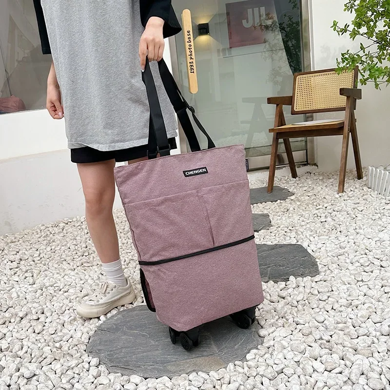 Roller Shopping Bag Travel Bags Universal Wheel Supermarket Rolling Pull Cart Foldable Grocery Food Organizer Vegetables Bag