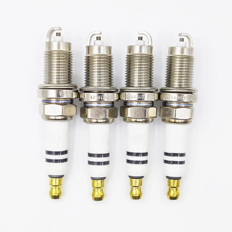 4pcs 101905601F F7HER02 Spark Plug For Volkswagen Passat Jetta Skoda Seat Golf Beetle 2.5L Leon Ibiza FR7HC+ Ignition Plugs