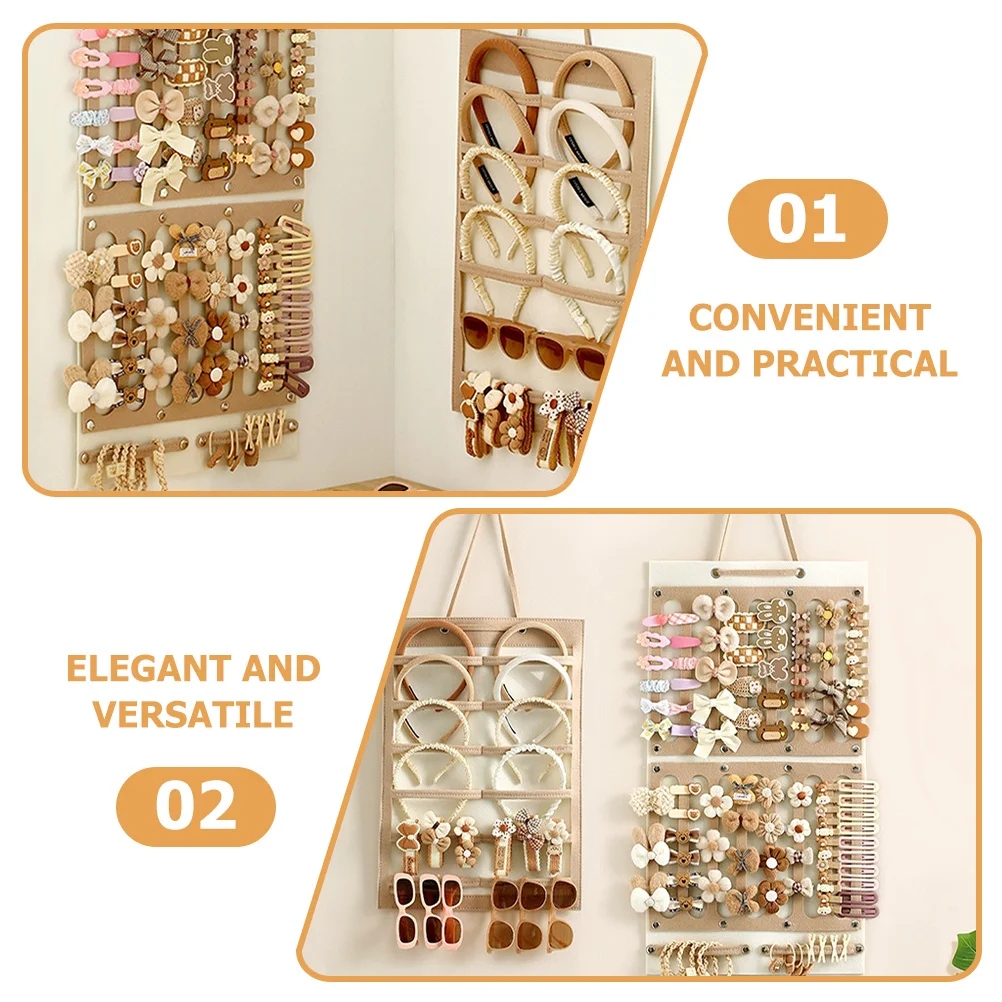 

2pcs Hair Accessories Organizer Hanging Rack For Hair Bows Clips Headbands Storage Wall Mount Holder Display Shelf
