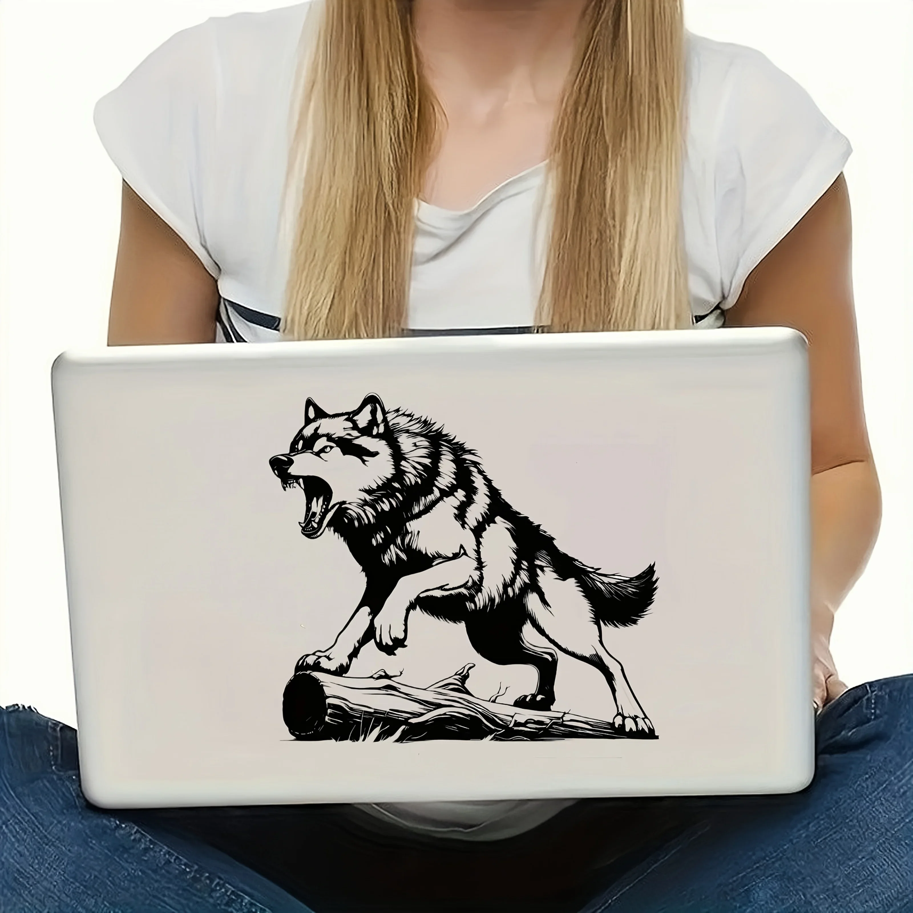 1PC Fierce Wolf Vinyl Sticker, Waterproof Anti-Scratch Decal, Multi Colors Optional for Car Motorcycle Helmet Laptop Decor