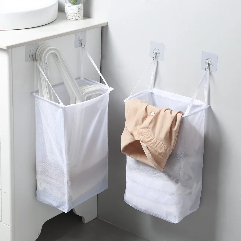 

Household Breathable Wall-Mounted Laundry Basket Dirty Clothes Storage Basket Toy Bathroom Mesh Bathroom Clothes Storage Baskets