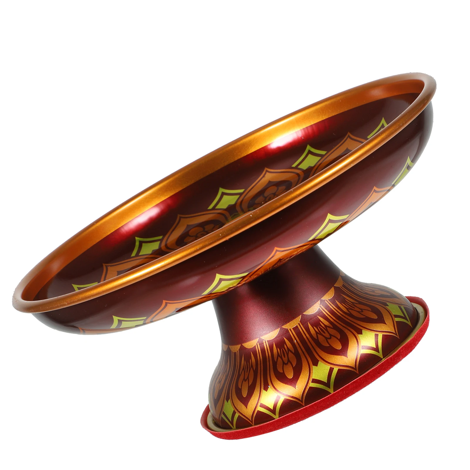 

1pc Fruit Bowl Lotus Dish Temple Sacrifice Tinplate Food Storage Home Dinning Serving Supplies Offering Counter Red Decor