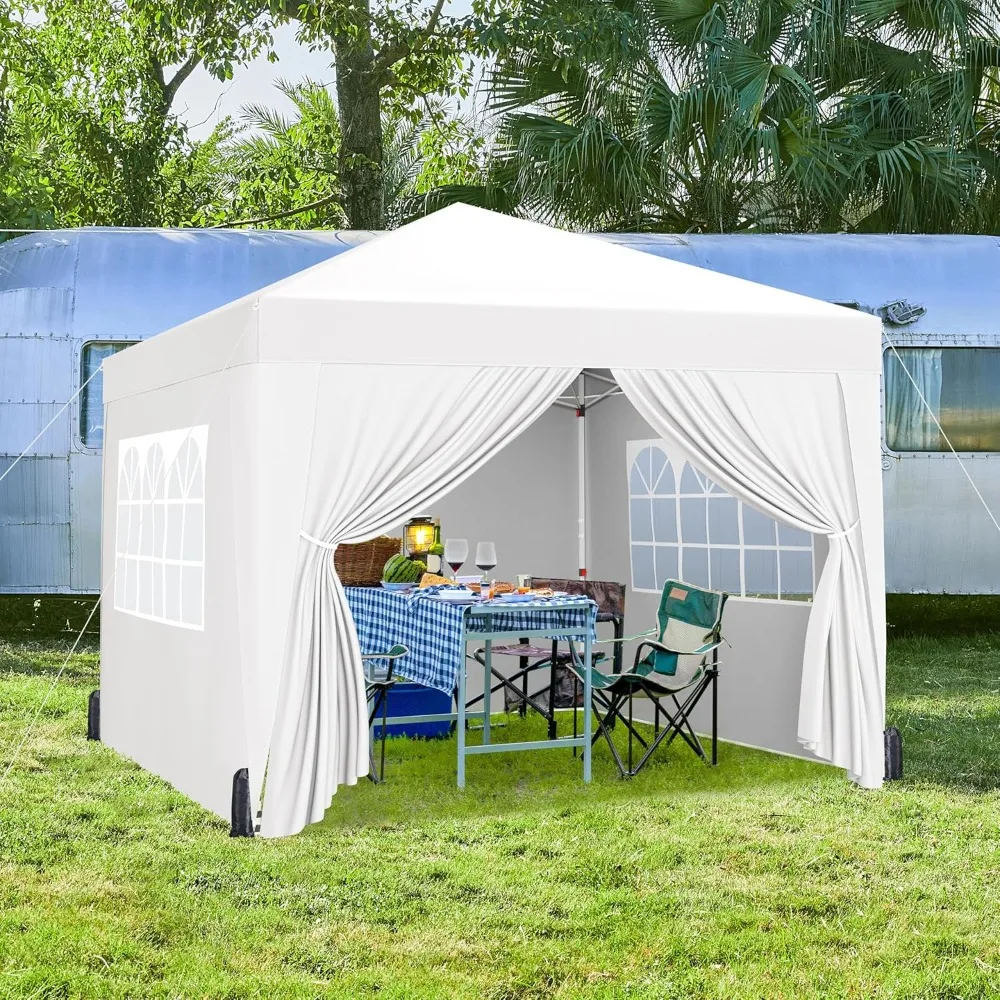 

10x10 Pop Up Canopy with 4 Removable Sidewalls, Portable Enclosed Instant Tent, Waterproof Outdoor Tent, Beach Sun Shelter with