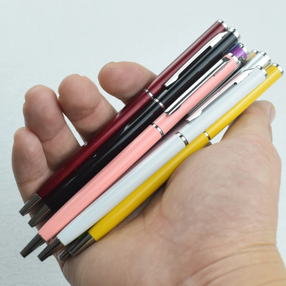 

Metal Rotating Style Ballpoint Pens Stainless Steel Pen 0.7mm Black Ink Ballpens Writing Stationery Office School Supplies