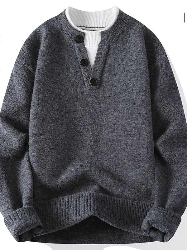 

Men's Long Sve round Ne Sweater Warm Base Layer irt for Spring Autumn Casual Wear Comfortable Soft Knitted Top