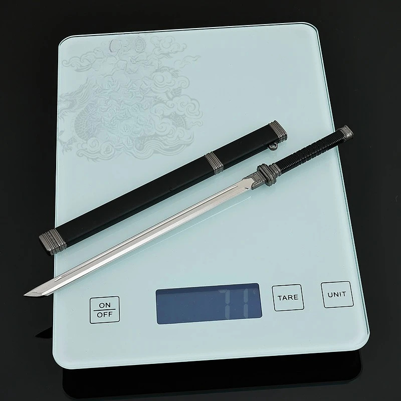 ดาบเหล็กตกแต่งรูปแบบอาวุธอนิเมะ Slay The Gods ขนาด 22 ซม./8.66 นิ้ว งานฝีมือโลหะ ของตกแต่ง Zhao Kongcheng Star Knife พร้อมปลอกดาบ