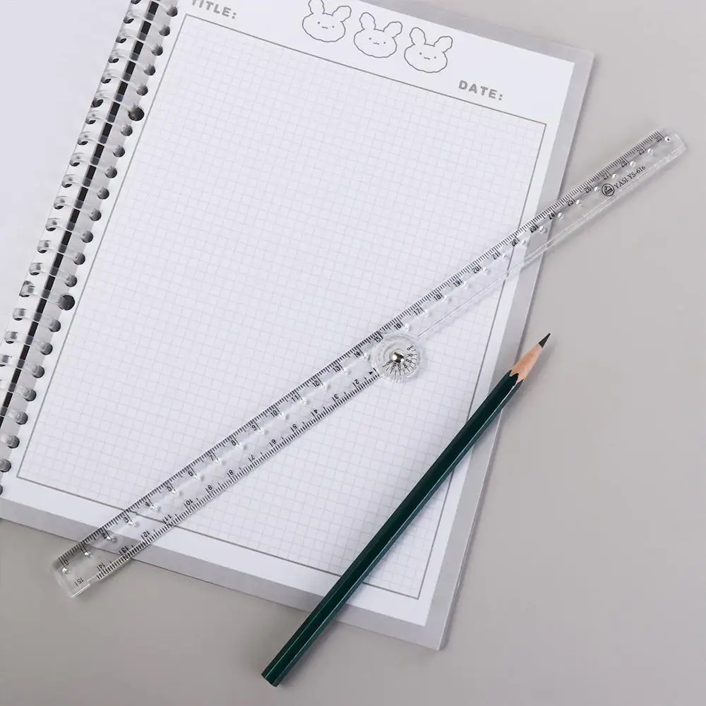 School Office Supplies Geometry Measuring Ruler Clear Folding Ruler Angle Measurement Ruler Design Drawing Ruler