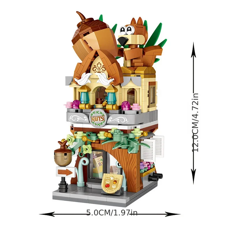 Mini Street View Game Hall Toy Store, Candy Store Nut Store, Building Blocks ,Christmas and Thanksgiving Gifts