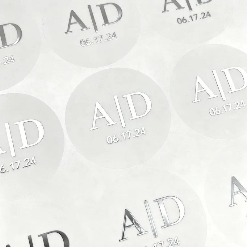 50 قطعة من ملصقات الزفاف على شكل حرف واحد فقط، ملصقات شفافة مخصصة، ملصقات ملصقات مستديرة مخصصة، ملصقات مغلف