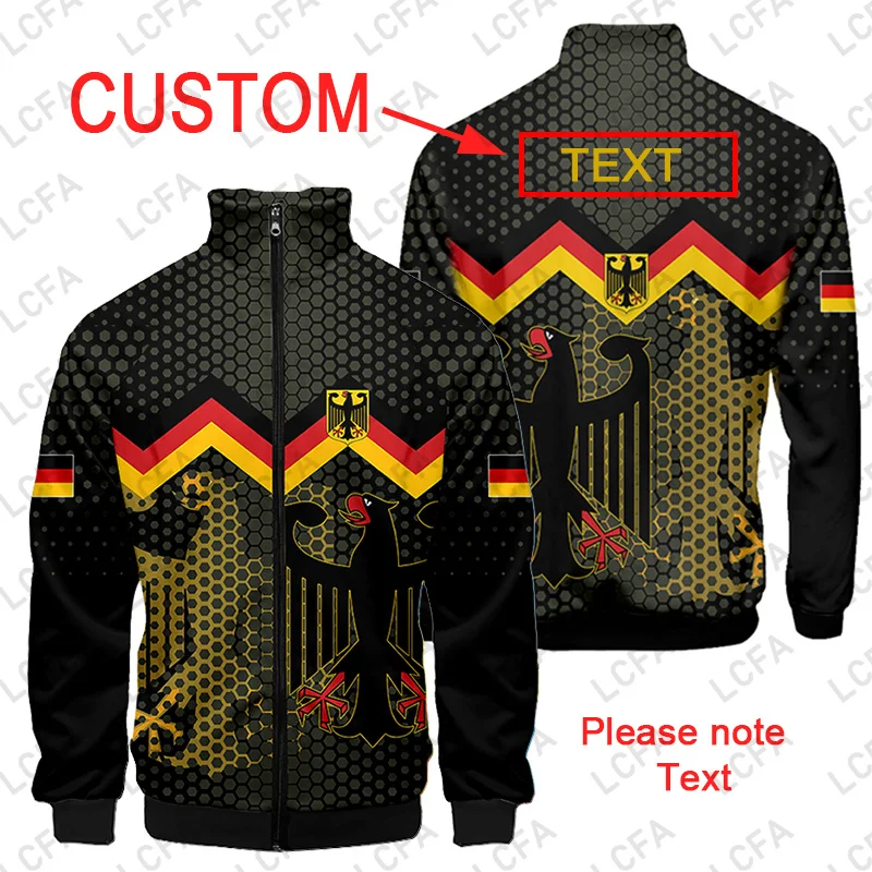 

3d Print Germany Retro Futebol Jacket Mens Custom name number Unisex Fans Team baseball Uniform commemorate Sport Clothes 4XL