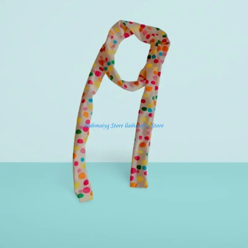 573B Streifenschal für Frauen, langer dünner Gürtel, Krawatte, Halstuch, Y2K-Mädchen-Foto-Requisiten, langes Halstuch, dünne