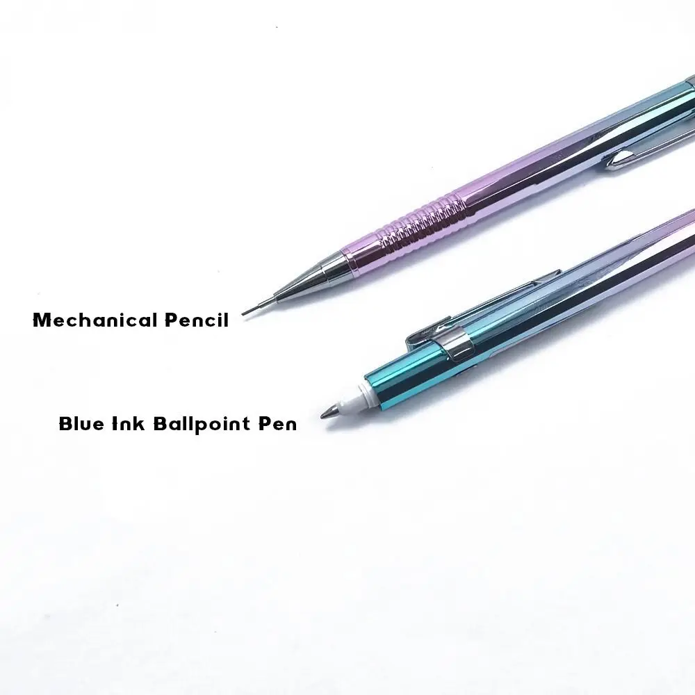 High Quality Metal Mechanical Pencil Dual Head 2-in-1 Propelling Pencil 0.5/0.7/0.3/0.9mm Multi-function Pen Gift
