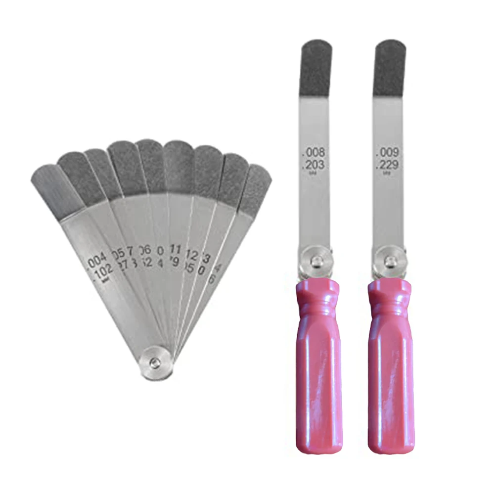 

16-Piece Metric And Imperials Thickness Gauge Set For Measuring Vehicle Engine Valve Clearance. Feeler Gauge Adjustment Tool.