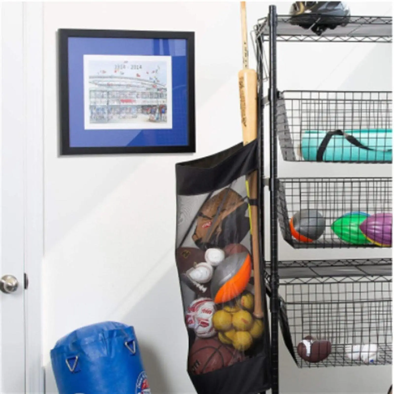 Sports Equipment Organizer over The Door Organizer Laundry Hamper Basket