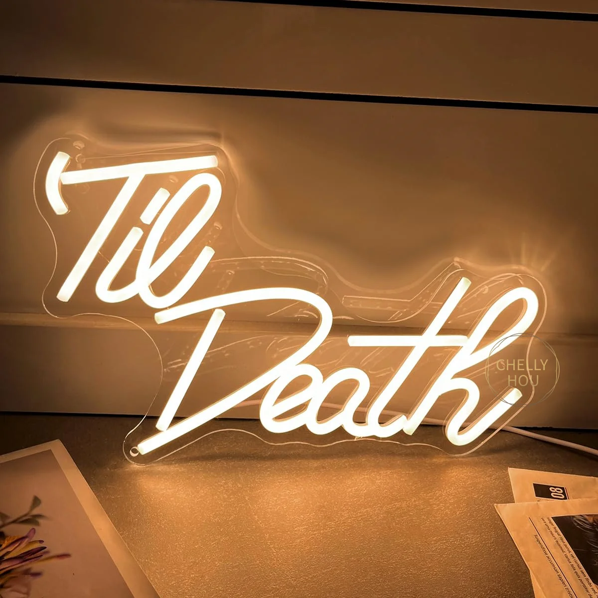 

Неоновая вывеска «До смерти» для декора стен, подарки на День святого Валентина, подарки для девичника, декор для вечеринок и свадеб, для спальни