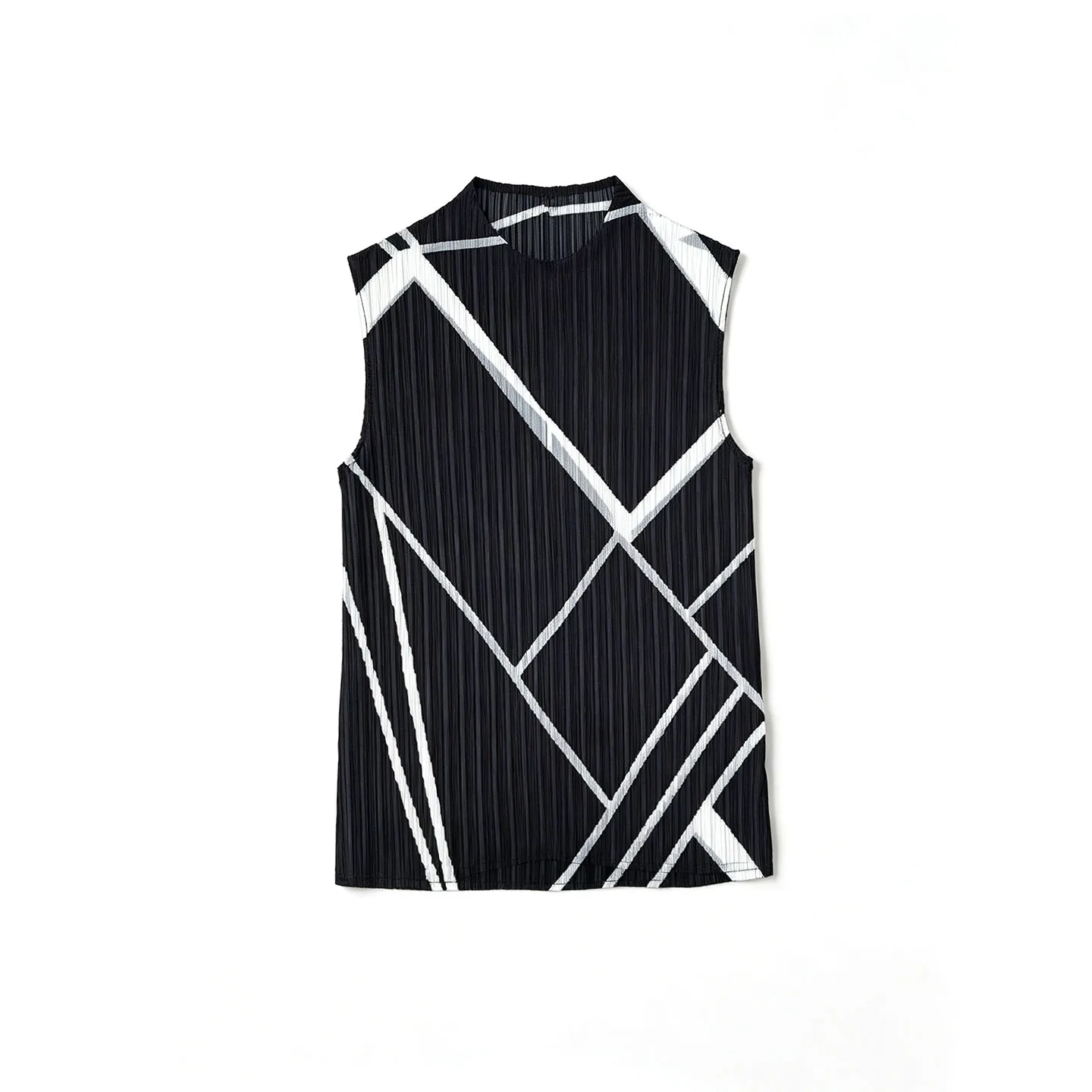 Fashionable Geometric Pleated Women's Set Three Houses Style Elegant Simple Summer Outfit Two-Piece Suite for Women