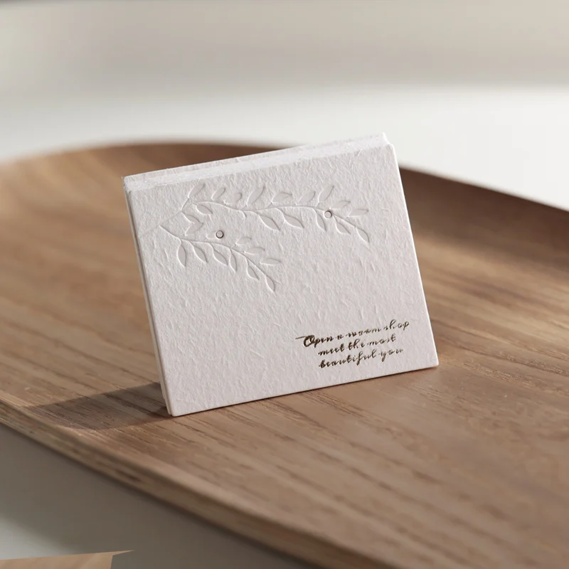 Beige Cardboard Paper Jewelry Earrings Stud Packaging Display Cards with Hang Labels for Retail And Favor Packaging