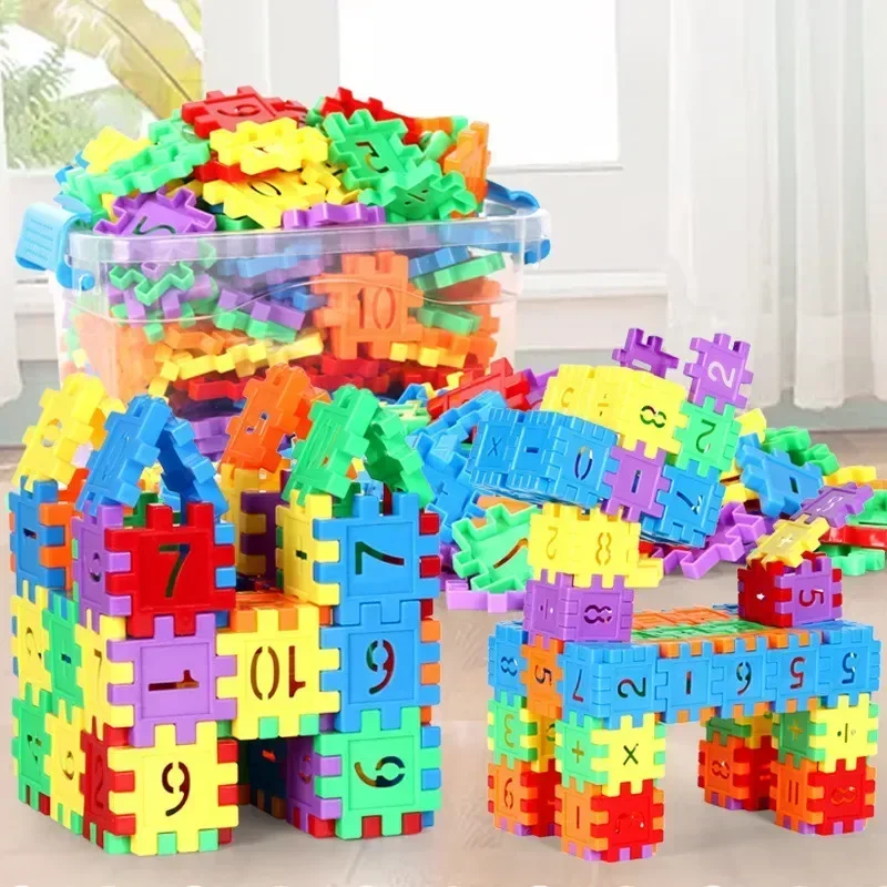 Kids Number Building Blocks DIY Toys Large Particles Colorful Creative Assemble Bricks Math Blocks Children Early Education Toys