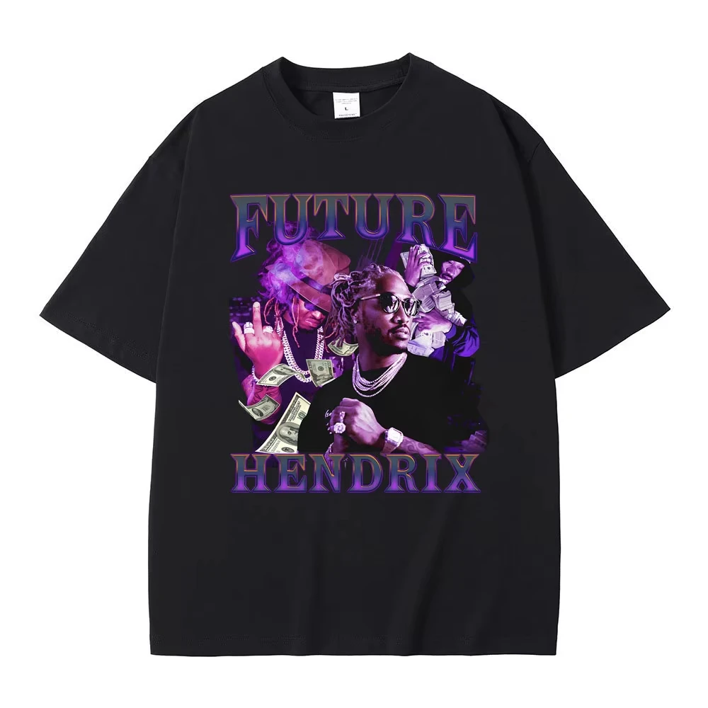 Camisetas con estampado gráfico de rapero Future Hendrix para hombre y mujer, camisetas Vintage de Hip Hop de los años 90, ropa de calle de manga corta para hombre, camiseta de gran tamaño