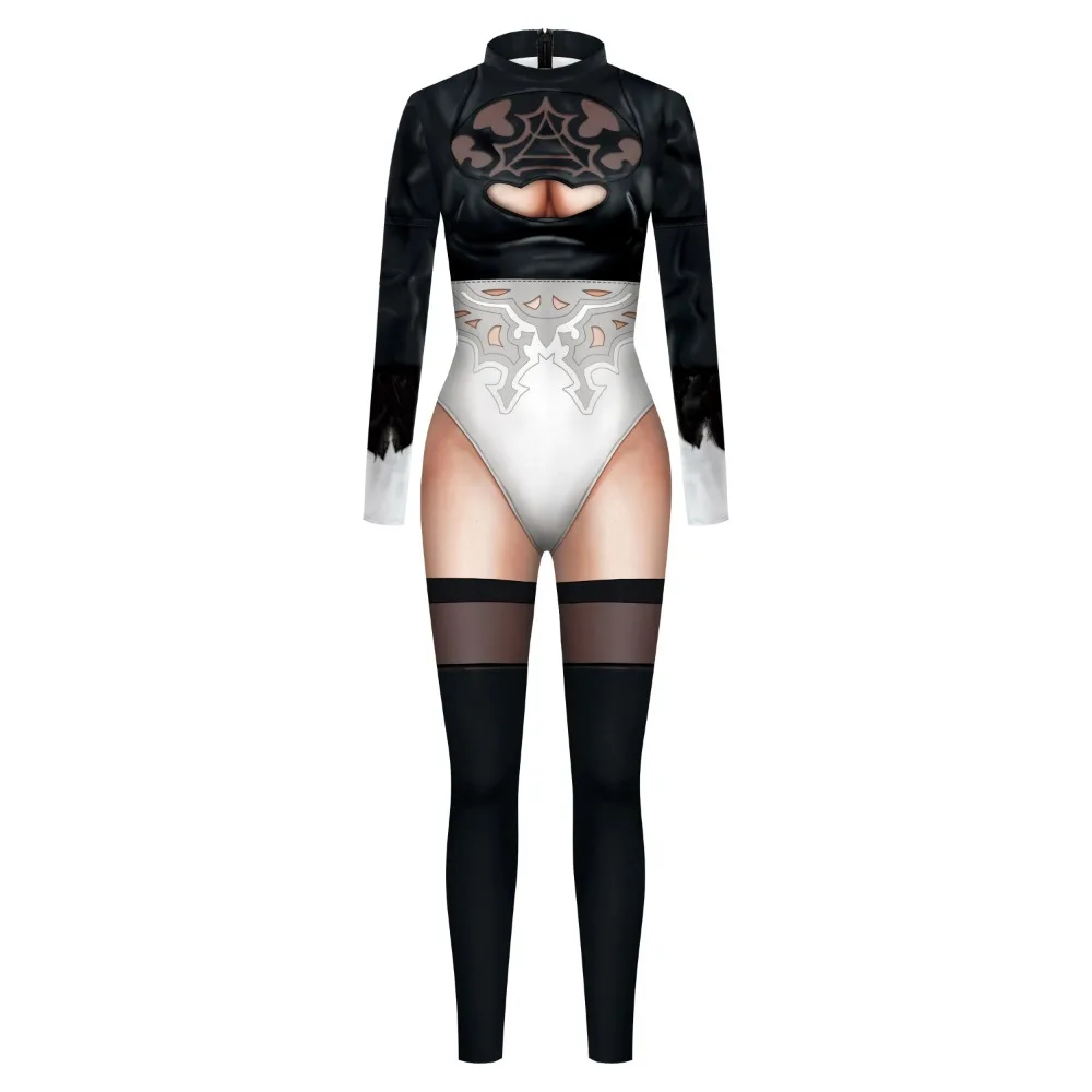 Disfraz de Cosplay con estampado 3D para mujer, traje Sexy para fiesta de Halloween, Catsuit Zentai, Mono para adultos