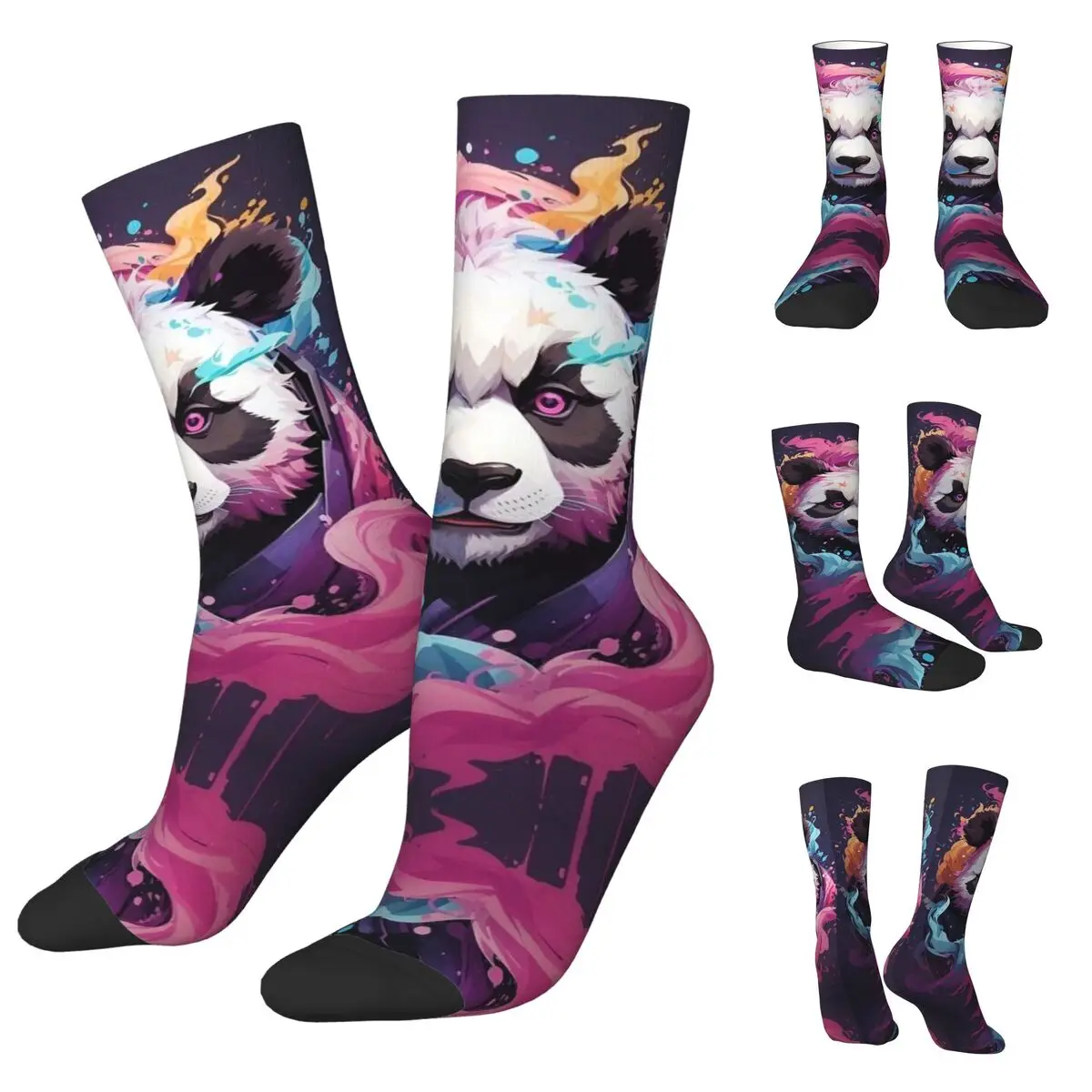 3D-Druck gemütliche Unisex-Socken, laufende coole Tiere, Löwen, Tiger, Gorillas 23 interessante Vier-Jahreszeiten-Socken