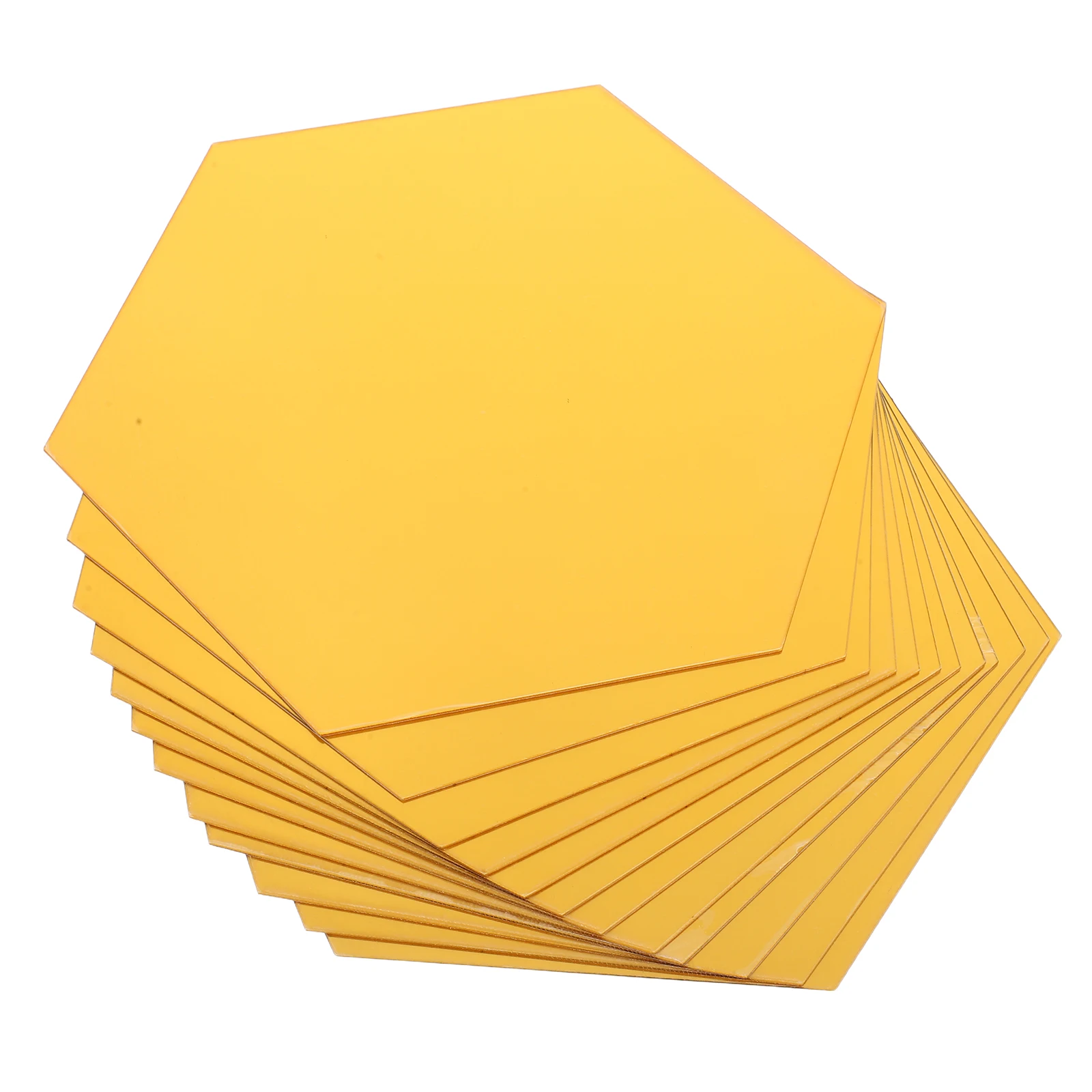 

12 Pcs Hexagonal Mirror Wall Sticker Decals Mirrors for Decor Glass Self Adhesive Tiles Golden Flexible Reflective