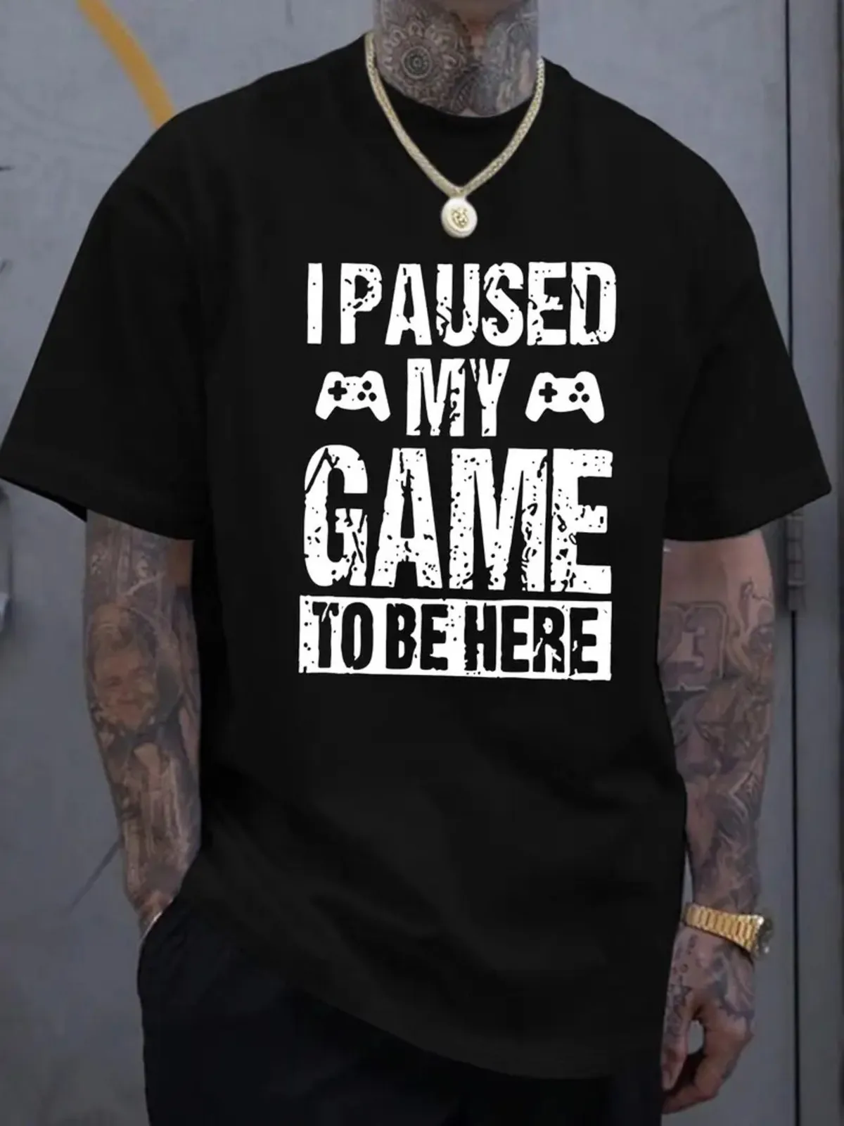 Plus Size Men's T-Shirt Cotton 