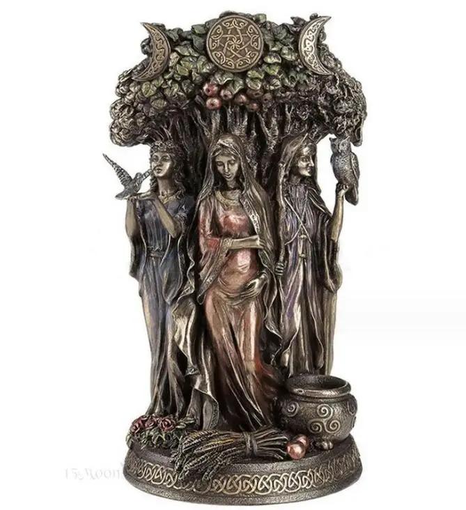 High Quality Eye-catching Corrosion Proof Mini 6.3 Inch Tall Triple Goddess Roman Figurine for Desktop Lady