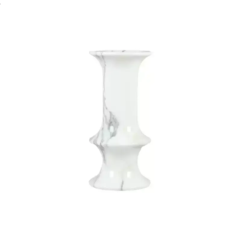 Minimalist  Natural Marble Bell Mouth Bamboo Vase Decorative Flower Utensils Porch TV Cabinet Home Accessories 14*14*20cm