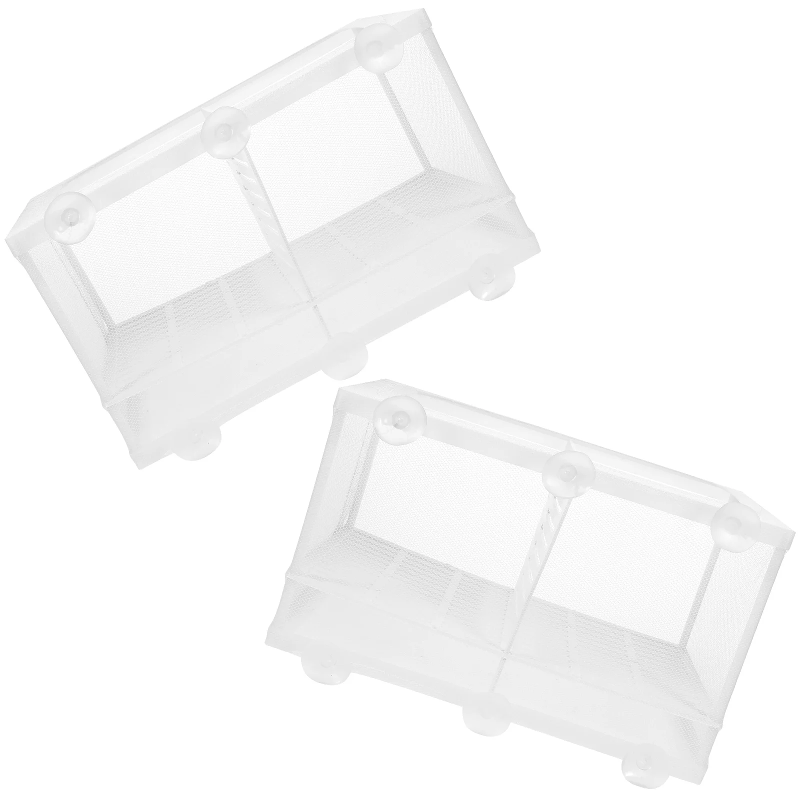 

2Pcs Isolation Net Fish Tank Breeding Box Hatchery Incubator Separator White Plastic Suction Cup Fish Protection