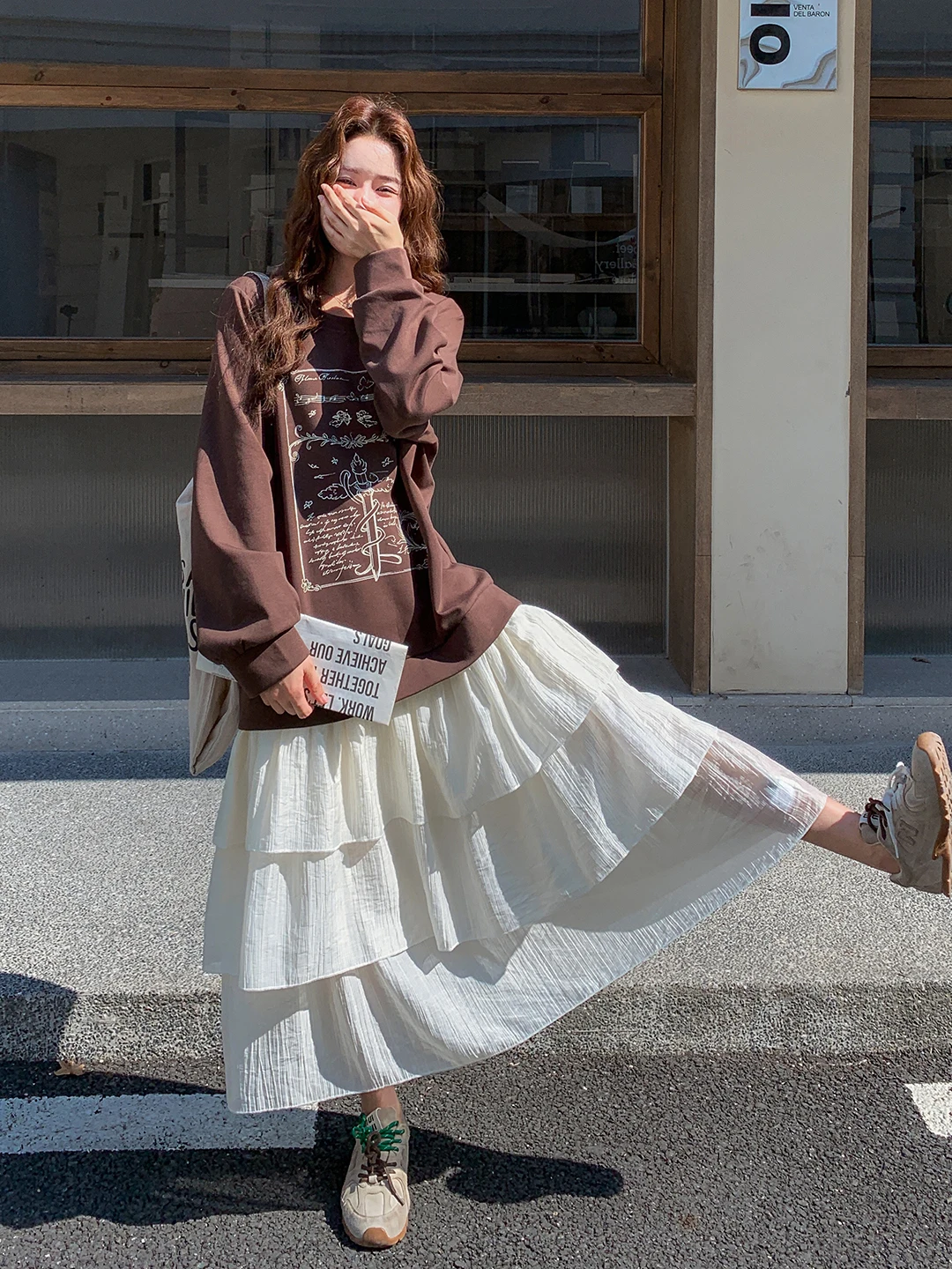 sweat-shirt-imprime-dr-pour-femmes-fausse-jupe-longue-deux-pieces-sens-aosphere-fiber-de-polyester-confortable-printemps-automne