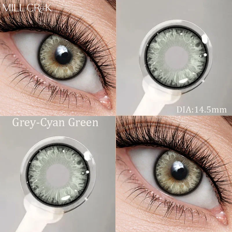 KSSEYE, 1 par, nuevo estilo, serie gris-cian, lentes de contacto de colores naturales para ojos, lentes para alumnos grises, lentes de contacto marrones de belleza, lentes verdes