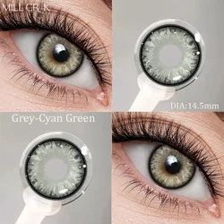 KSSEYE 1 paar Nieuwe Stijl Grijs-Cyaan Serie Natuurlijke Gekleurde Contactlenzen voor Eye Grey Leerlingen Lens Schoonheid Bruine contactlenzen Groene Lens