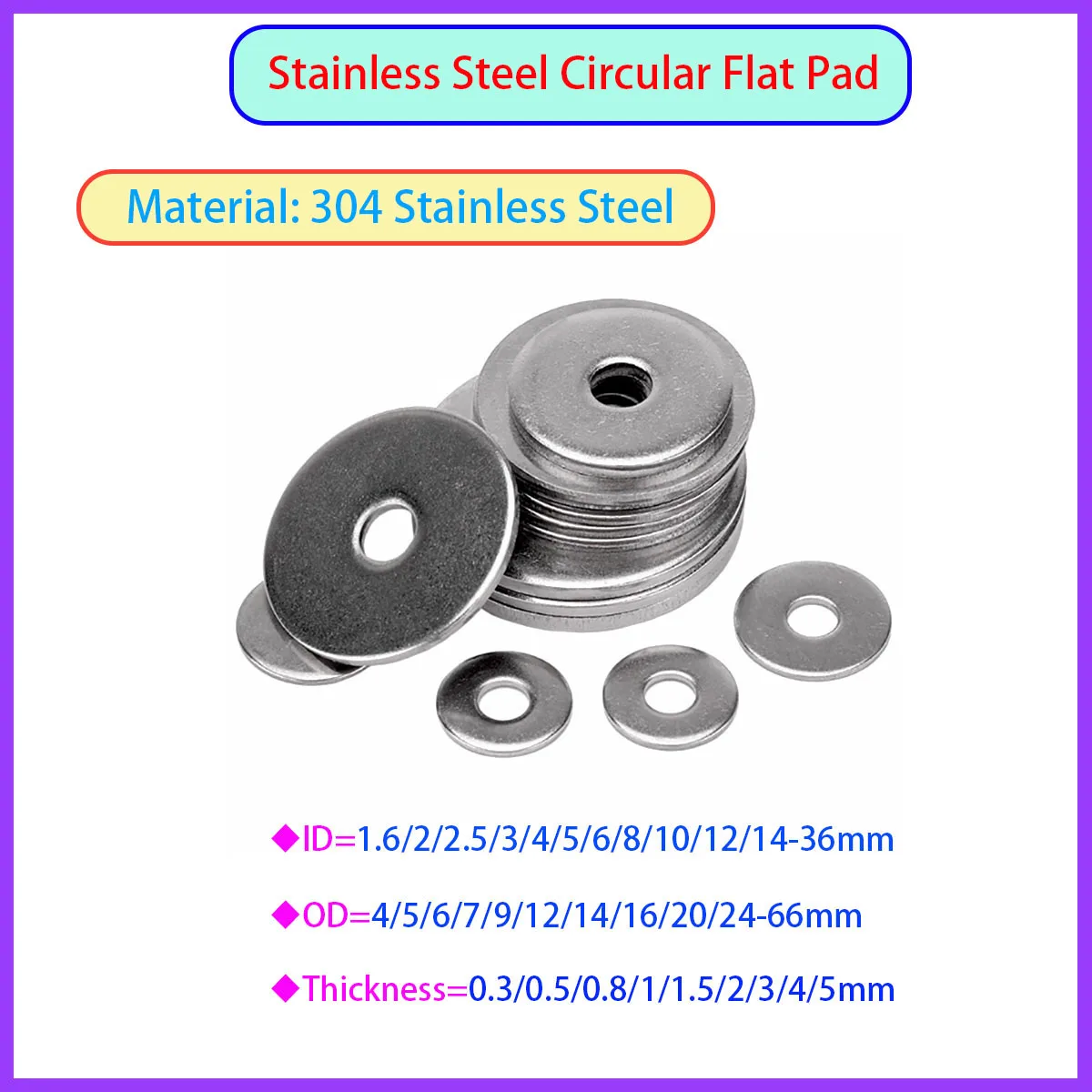 

304 Stainless Steel Flat Washer Metal Flat Washer