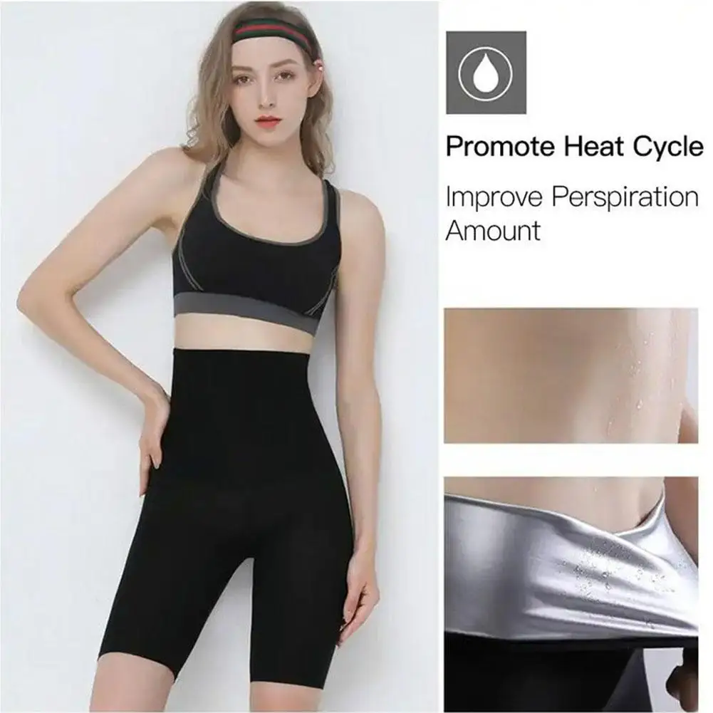 Women Sweat Sport Pant Weight Loss Slimming Waist Thigh Sweat Fat Trainer Leggings Burning Fitness Lifting Running Buttock W9P8