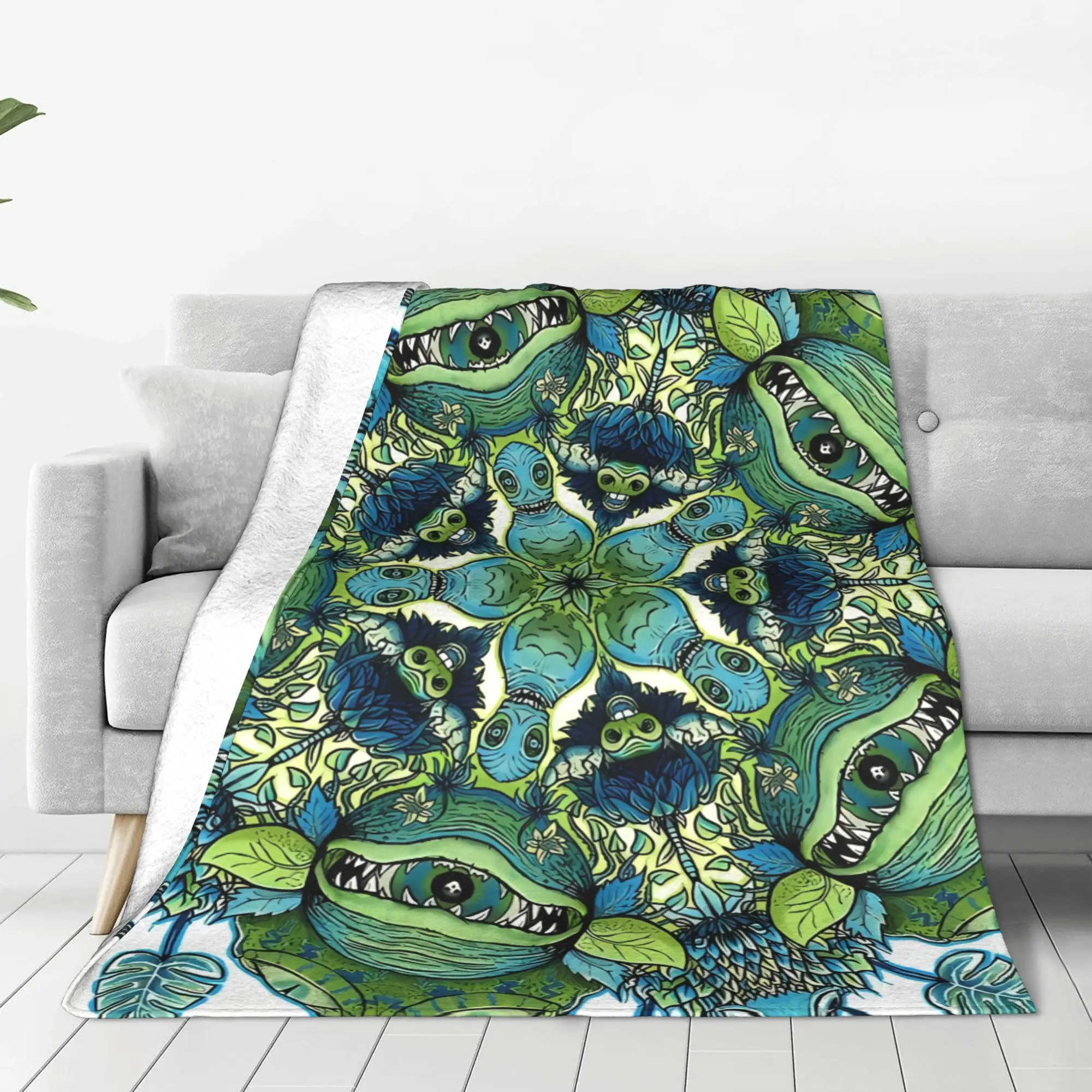 1PC Home Cute Room Decor Feed US, Seymour! Blanket Throw Blanket Little Shop of Horrors Novelty Warm Blanket All Season