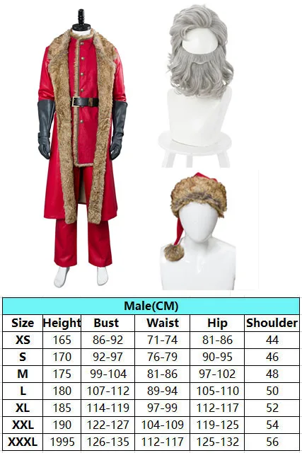 Santa Claus Costume Christmas Chronicles Cosplay Fantasia Costumes Disguise Adult Men Wig Hat Man Halloween Carnival Party Suit