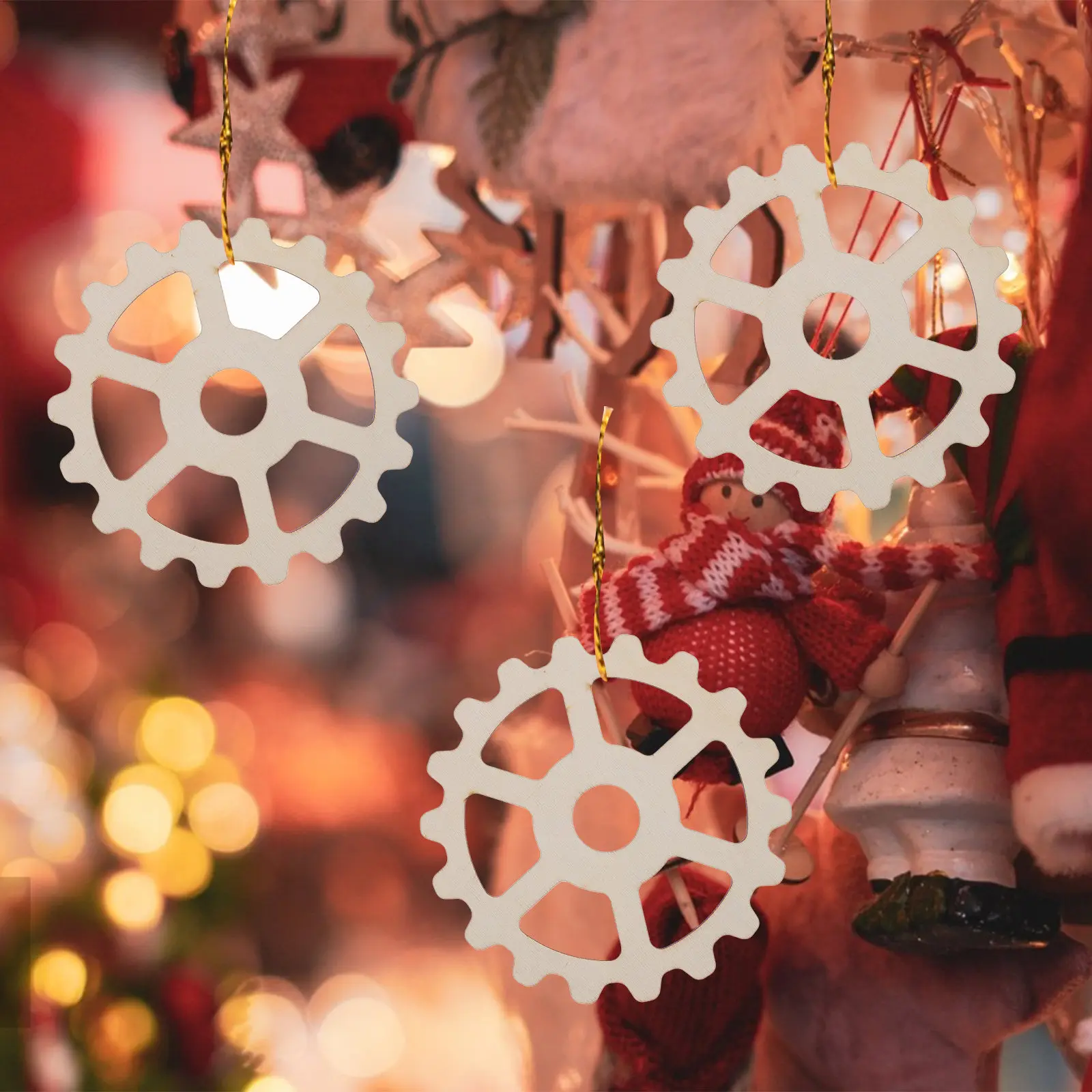 

10Pcs Unfinished Wood Gear Cutouts DIY Painting Craft Blank Wooden Slices for Kids Creative Gift Decor Unfinished Wood Cutouts