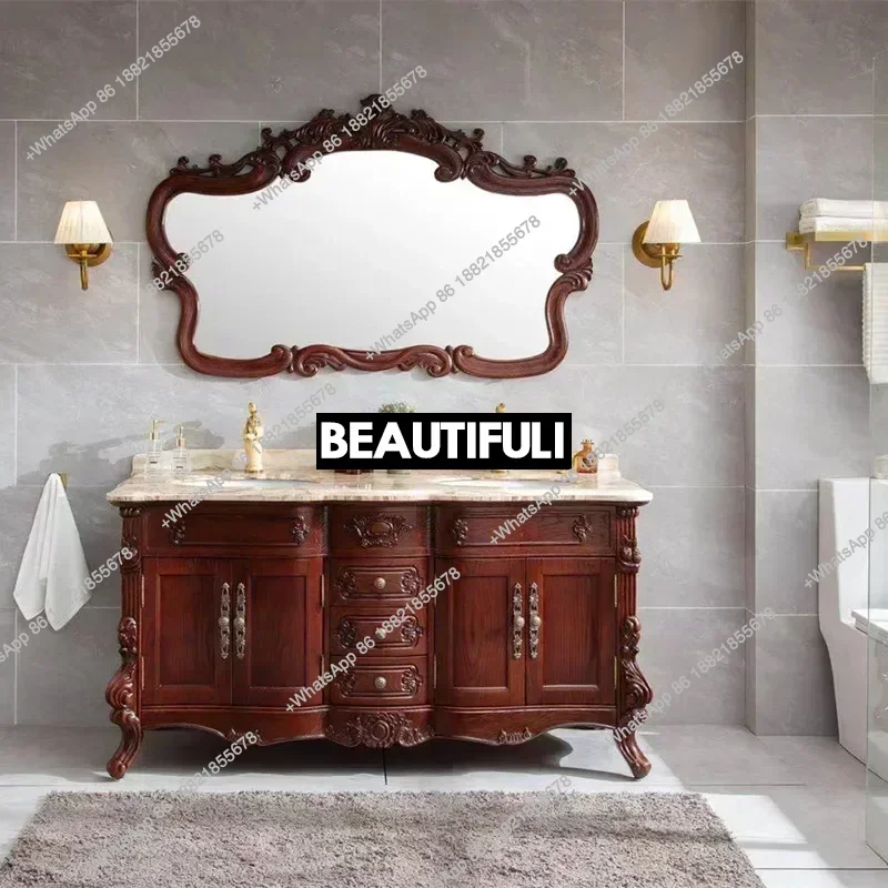 

Closed Storage Toilet Cabinet Corner Mirrors Bathroom Furniture Drawer Open Cabinets Double Washbasin Luxury Filing Space Shelf