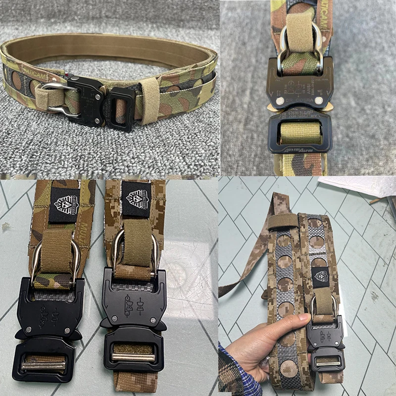 Tactical MOLLE washer waist double buckle material Tegris inner and outer belt style waistband