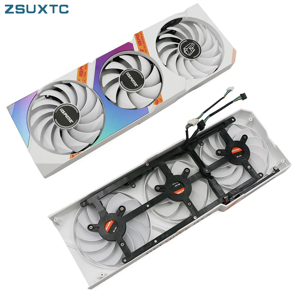 Substituição do Ventilador Mais Frio para Colorful Geforce Faça Você Mesmo Placa Gráfica Ventilador 4pin Rtx 3080 3070 3060 ti Igame Ultra oc Branco Rtx3080 Rtx3070