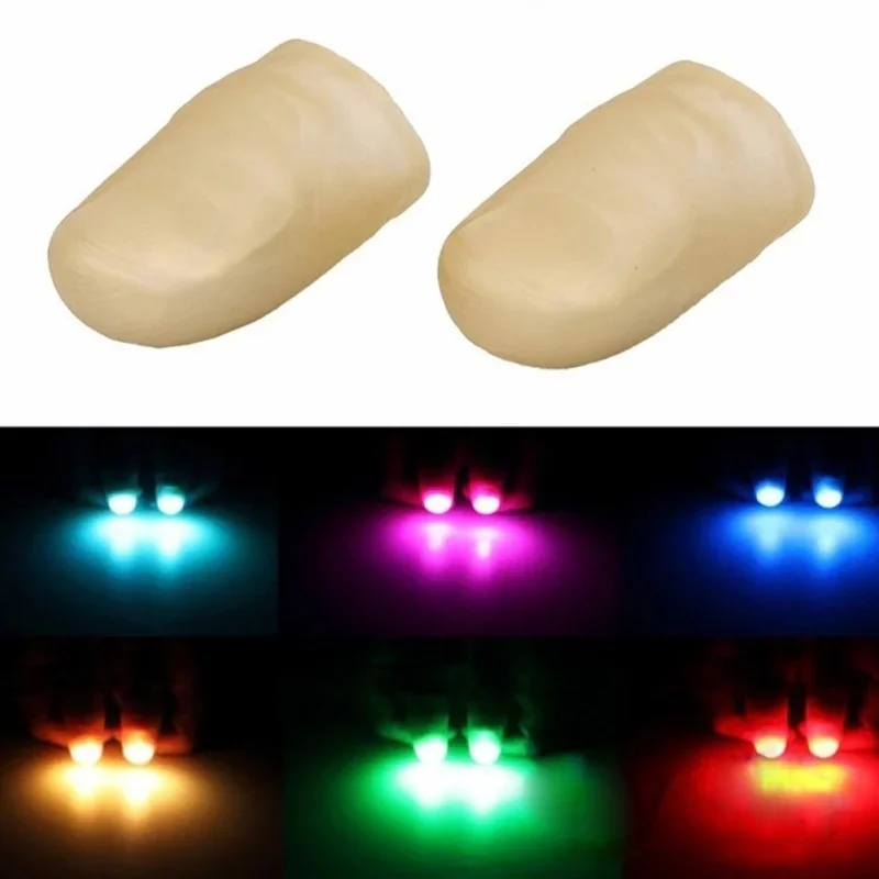 2Pcs/set Magic Thumbs Light Toys for Adult Magic Trick Props Luminous Led Flashing Fingers Halloween Party Toys for Children