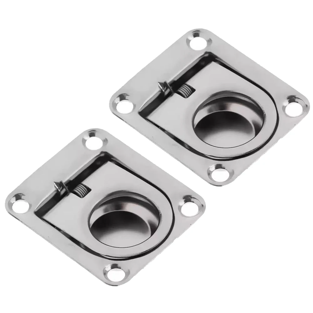 Boat Access 44*38mm Marine Handle Boat Lift Handle 304 Stainless Steel Elegant Aesthetic Recessed Mounting Holes