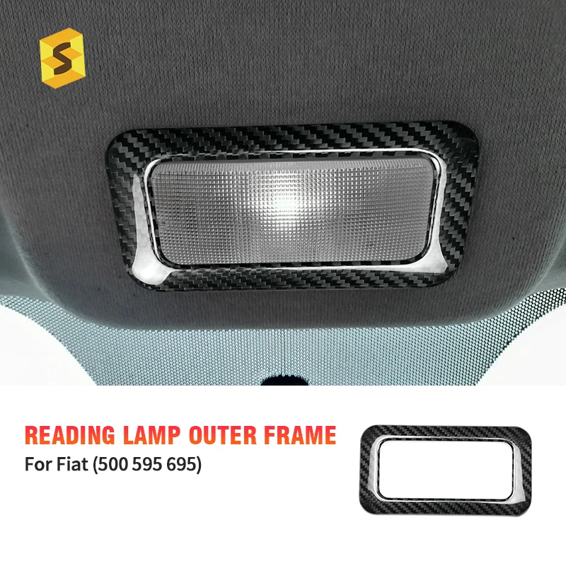 

For Fiat Abarth 595 695 Fiat 500 2007-2022 2023 2024 Real Hard Dry Carbon Fiber Sticker LHD RHD Reading Lamp Outer Frame